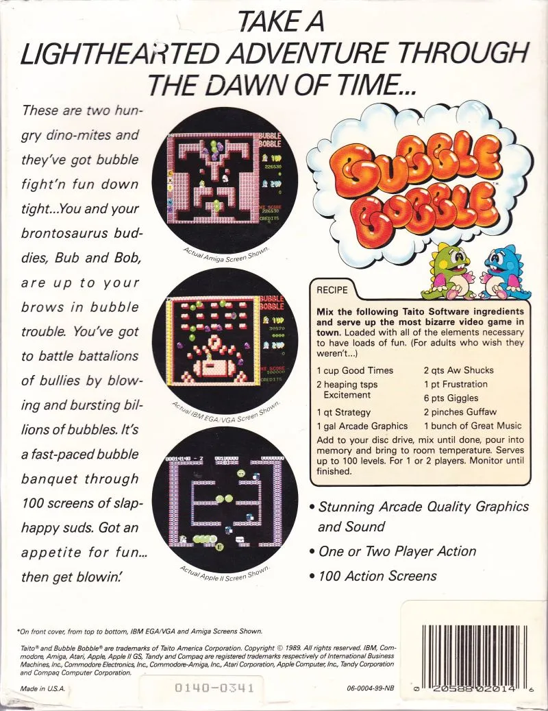 Bubble Bobble box back