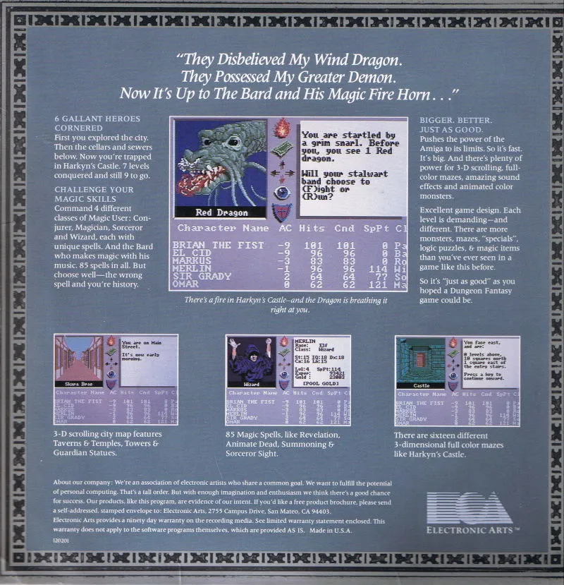 Tales of the Unknown: Volume I: The Bard's Tale box back