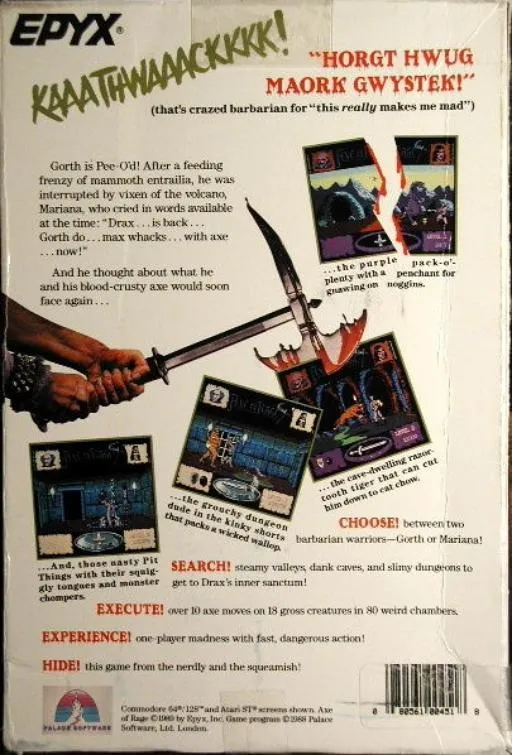 Axe of Rage box back
