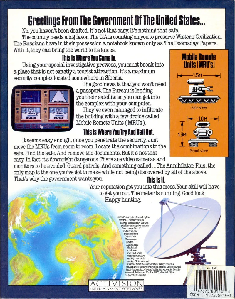 Hacker II: The Doomsday Papers box back