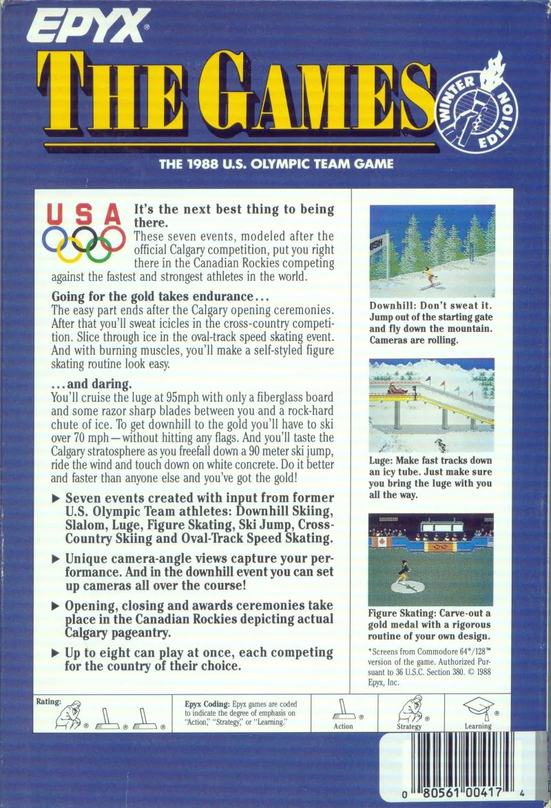 The Games: Winter Edition box back
