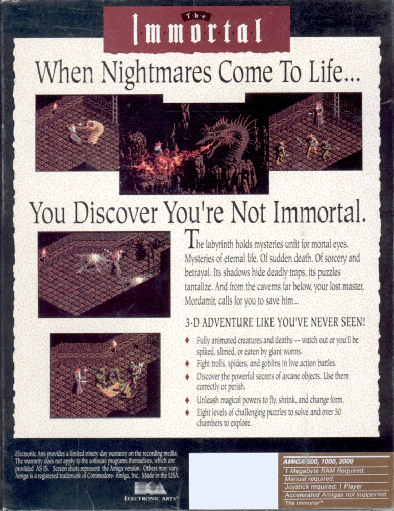 The Immortal box back