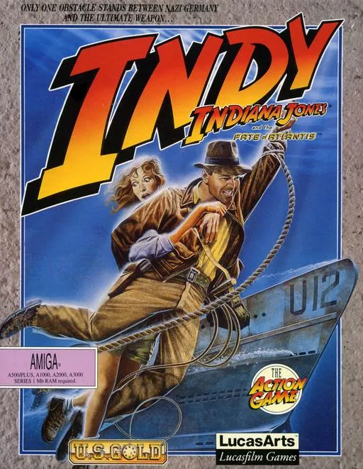 Indiana Jones and the Fate of Atlantis: The Action Game cover art for Commodore Amiga