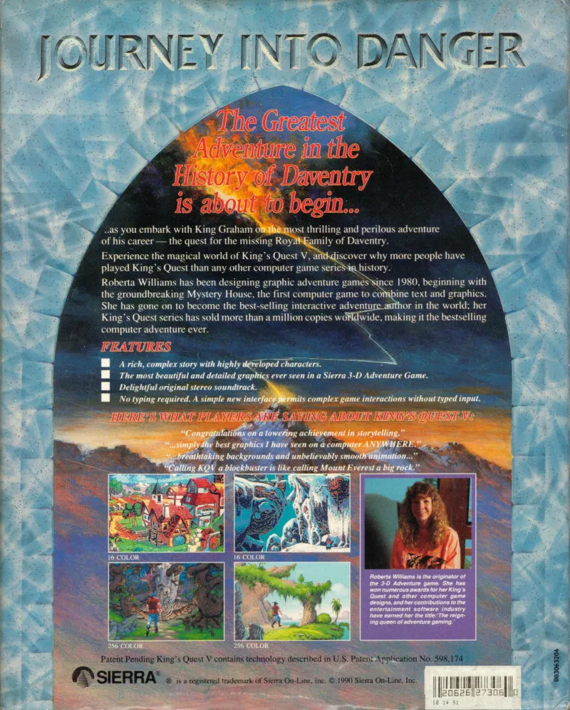 King's Quest V: Absence Makes the Heart Go Yonder box back