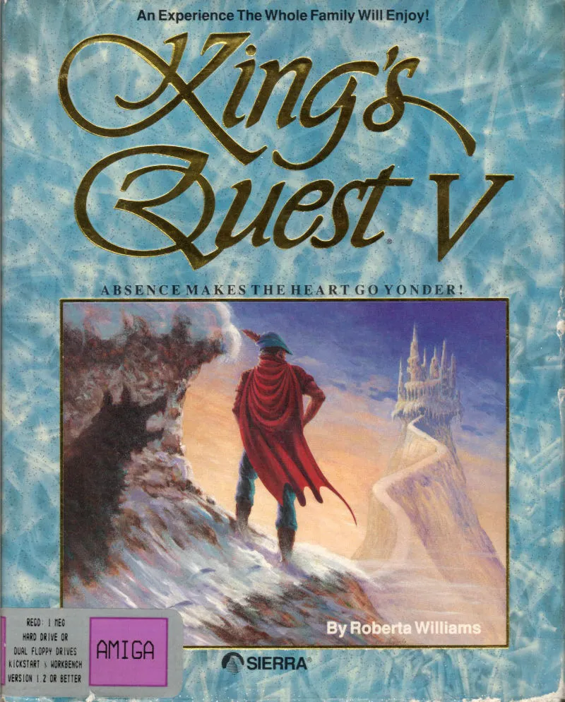 King's Quest V: Absence Makes the Heart Go Yonder cover art for Commodore Amiga