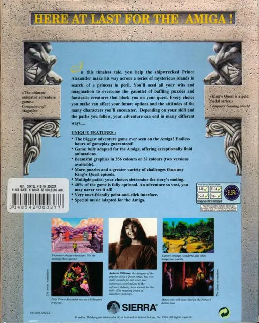 King's Quest VI: Heir Today, Gone Tomorrow box back