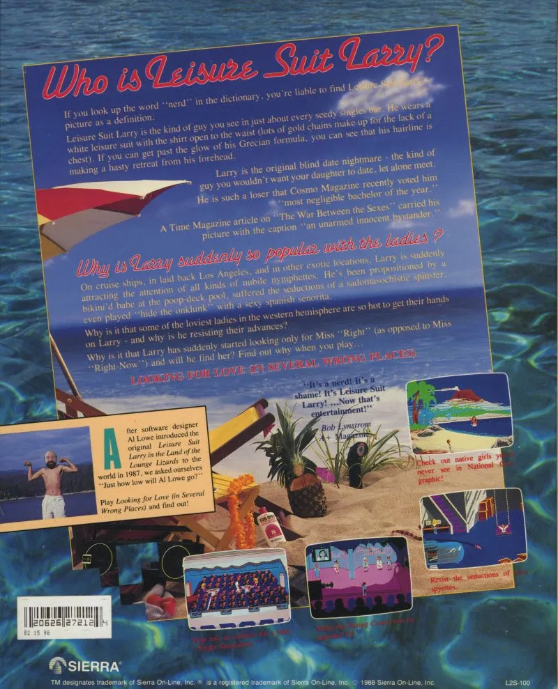 Leisure Suit Larry 2 box back