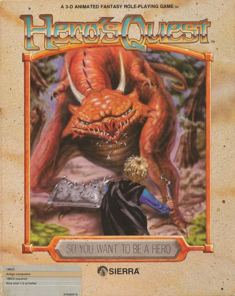 Hero's Quest: So You Want to be a Hero cover art for Commodore Amiga