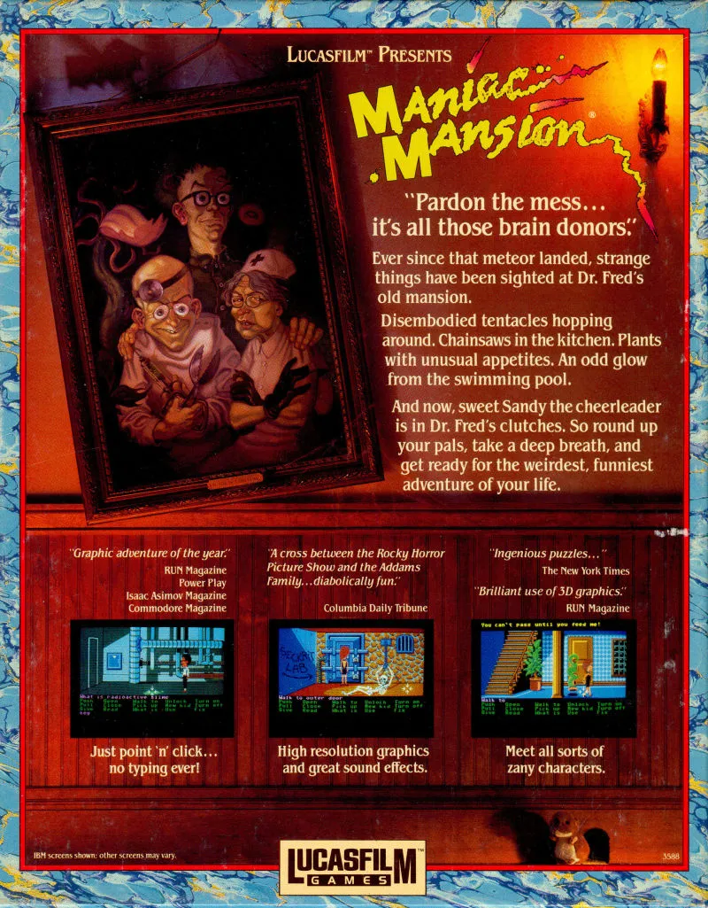 Maniac Mansion box back