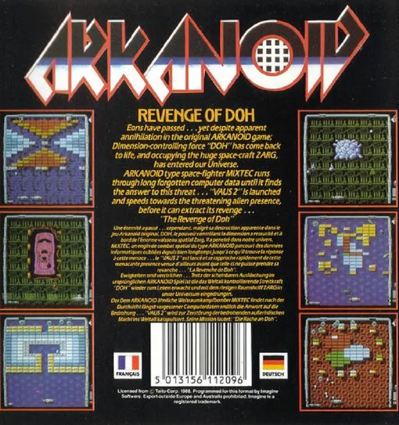 Arkanoid: Revenge of Doh box back