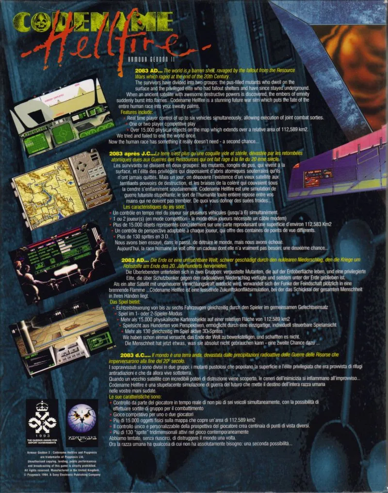 Armour-Geddon II: Codename Hellfire box back