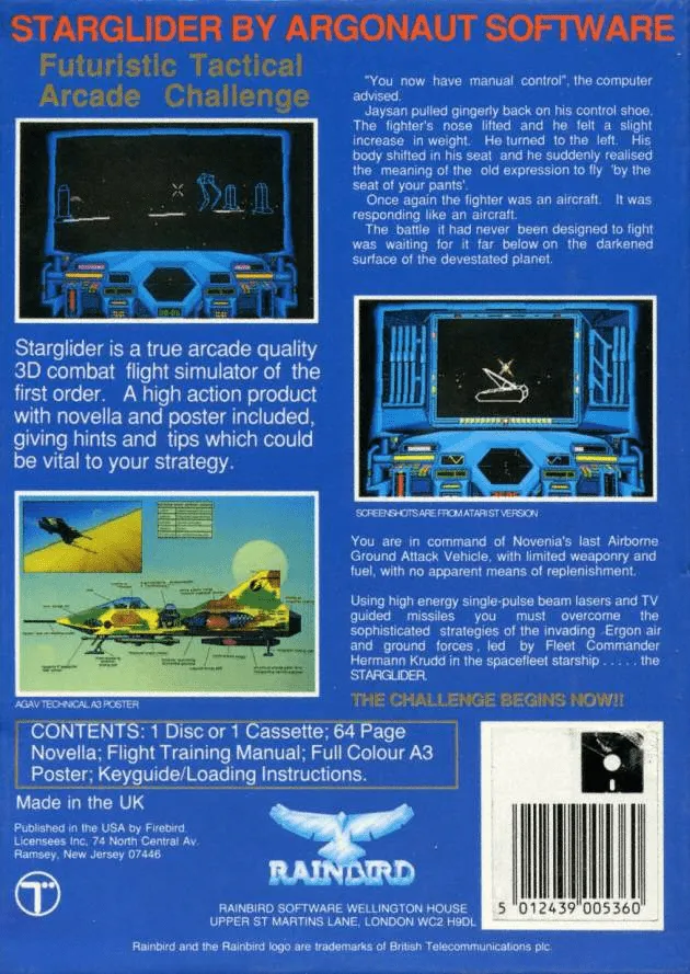 Starglider 2 box back
