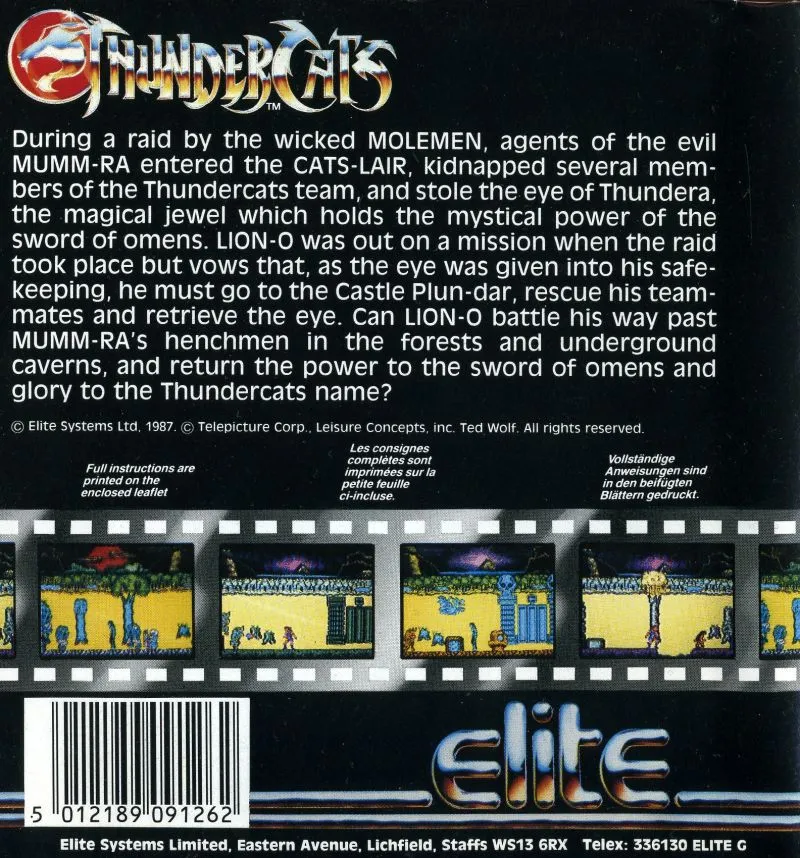 ThunderCats box back