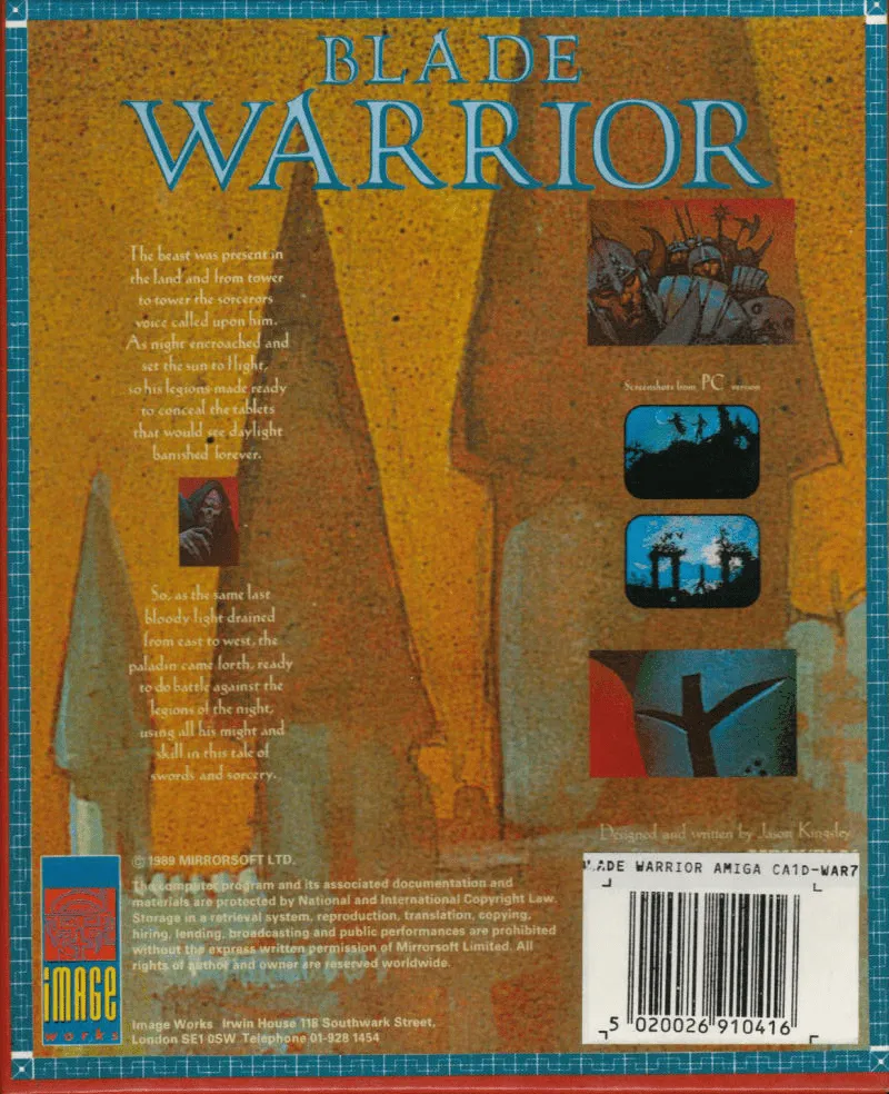 Blade Warrior box back