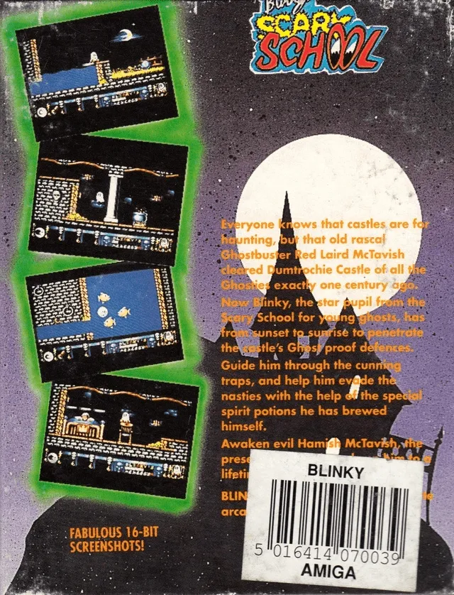 Blinky's Scary School box back