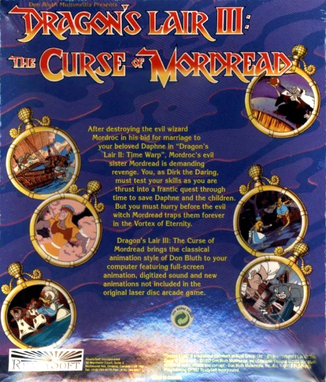 Dragon's Lair III: The Curse of Mordread box back