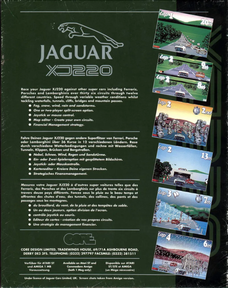 Jaguar XJ220 box back