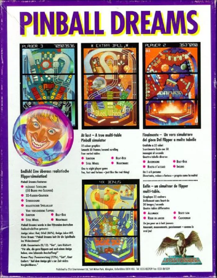 Pinball Dreams box back
