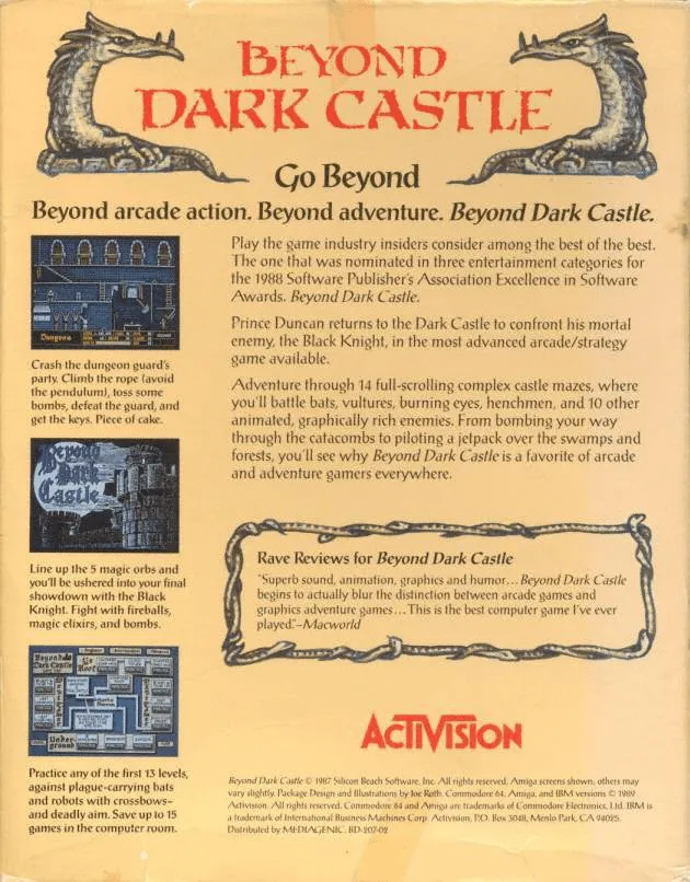 Beyond Dark Castle box back
