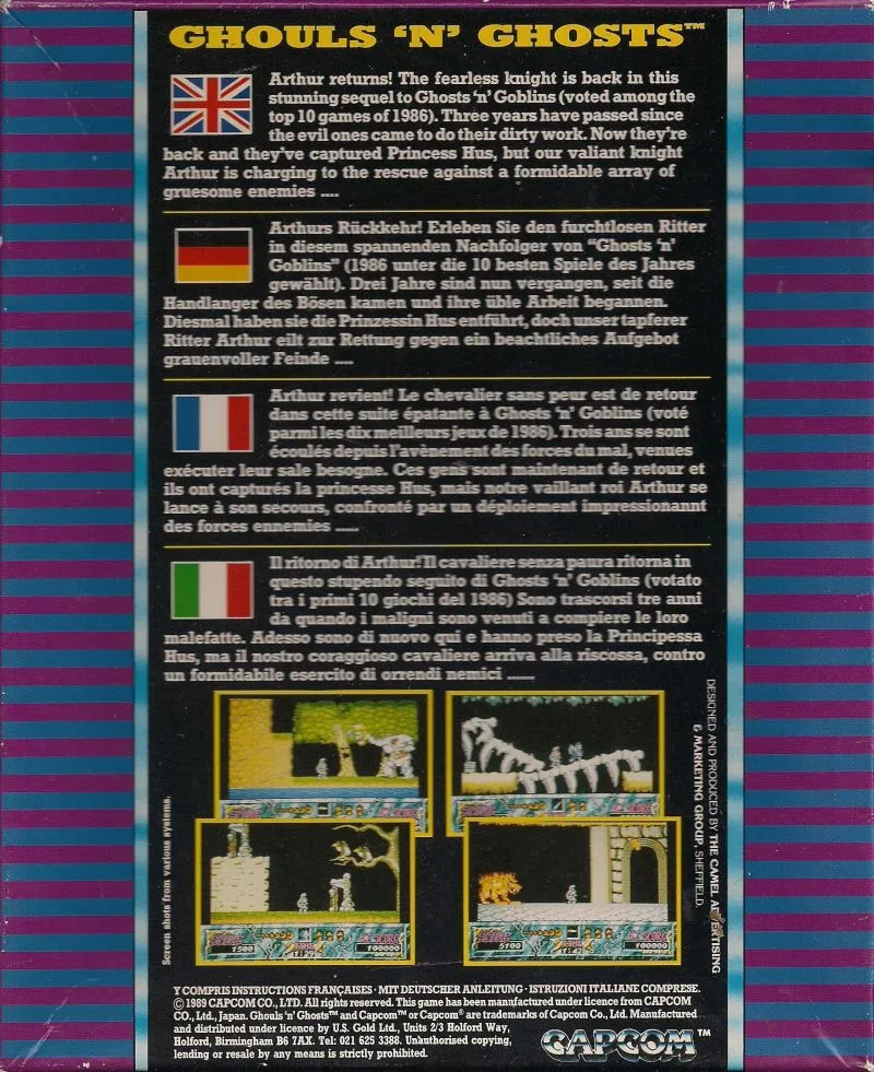 Ghouls 'n Ghosts box back