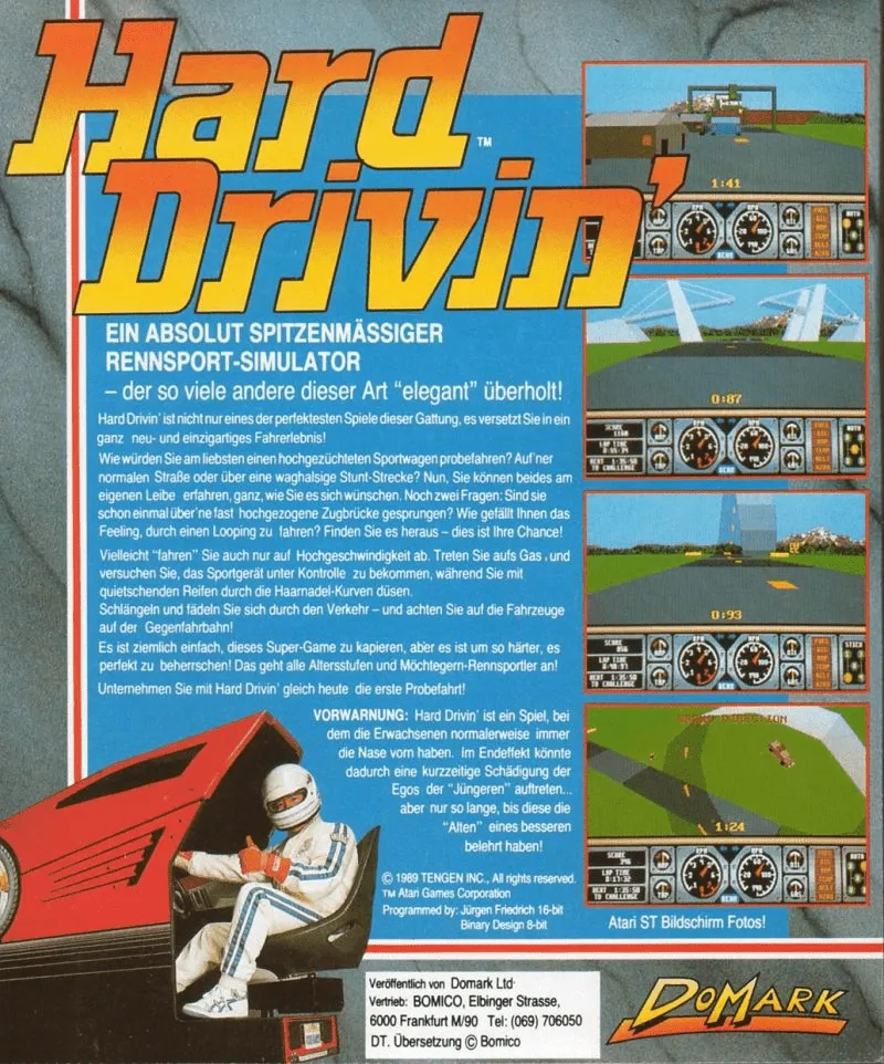 Hard Drivin' box back