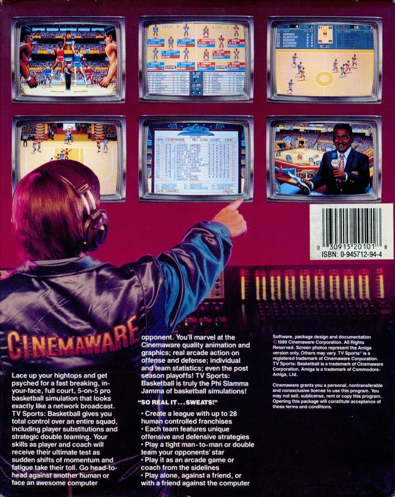 TV Sports Basketball box back