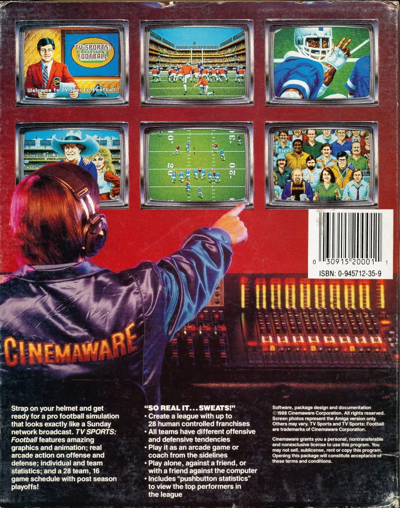 TV Sports Football box back