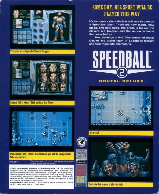 Speedball 2: Brutal Deluxe box back