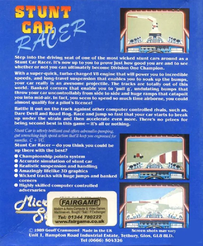 Stunt Car Racer box back
