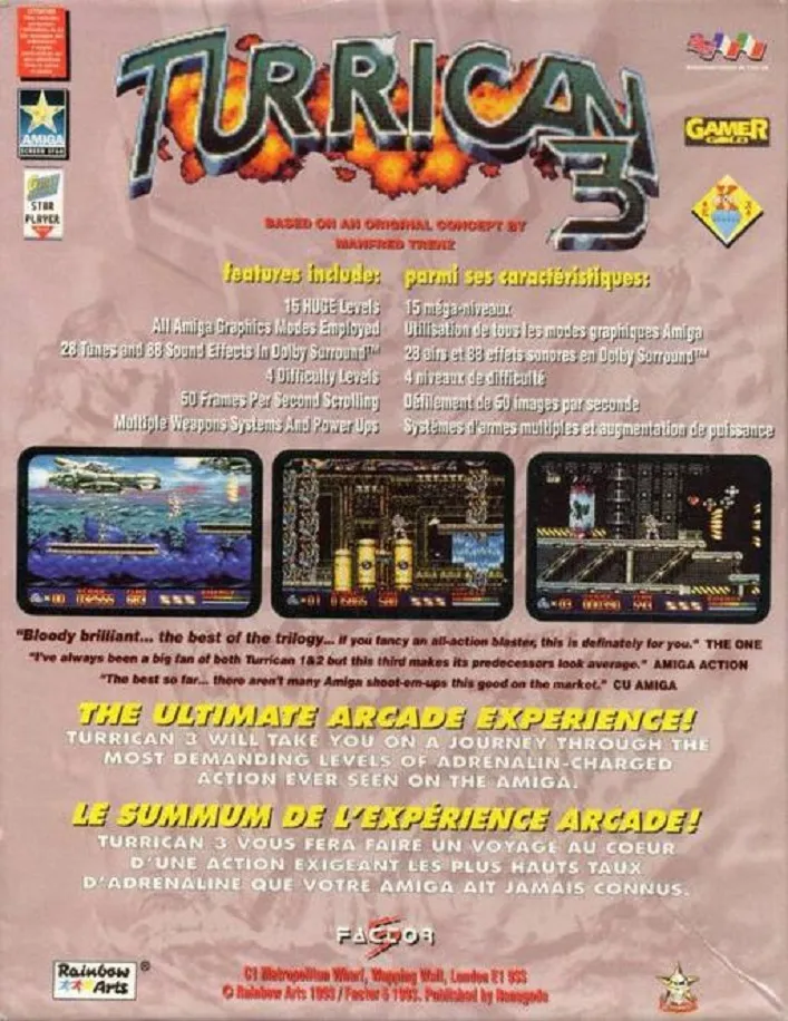 Turrican 3 box back
