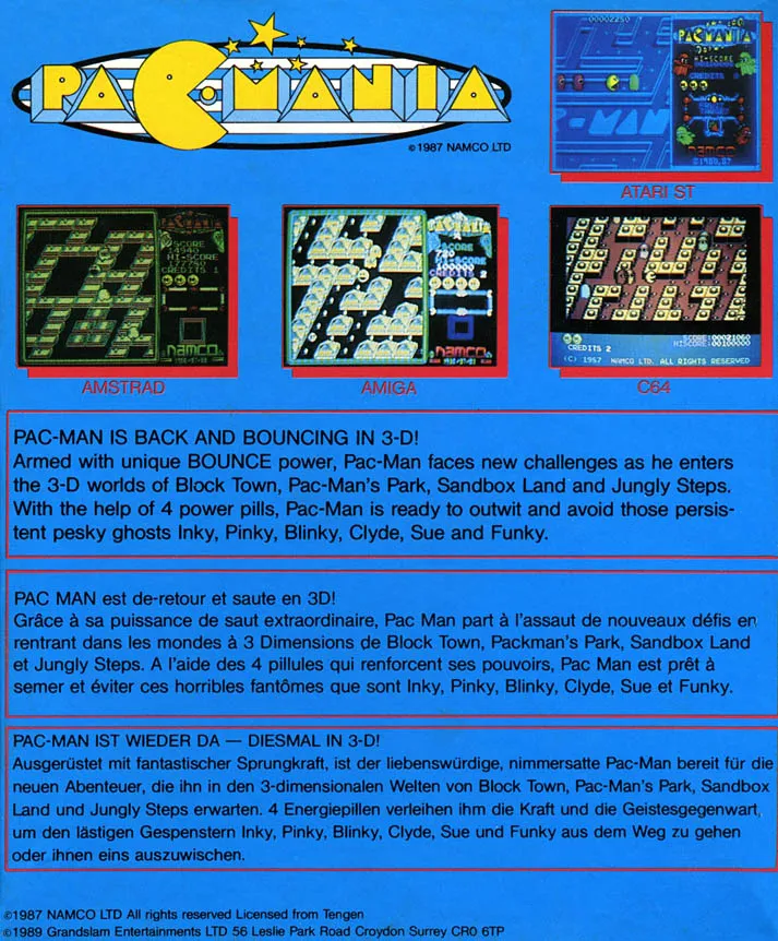 Pac-Mania box back