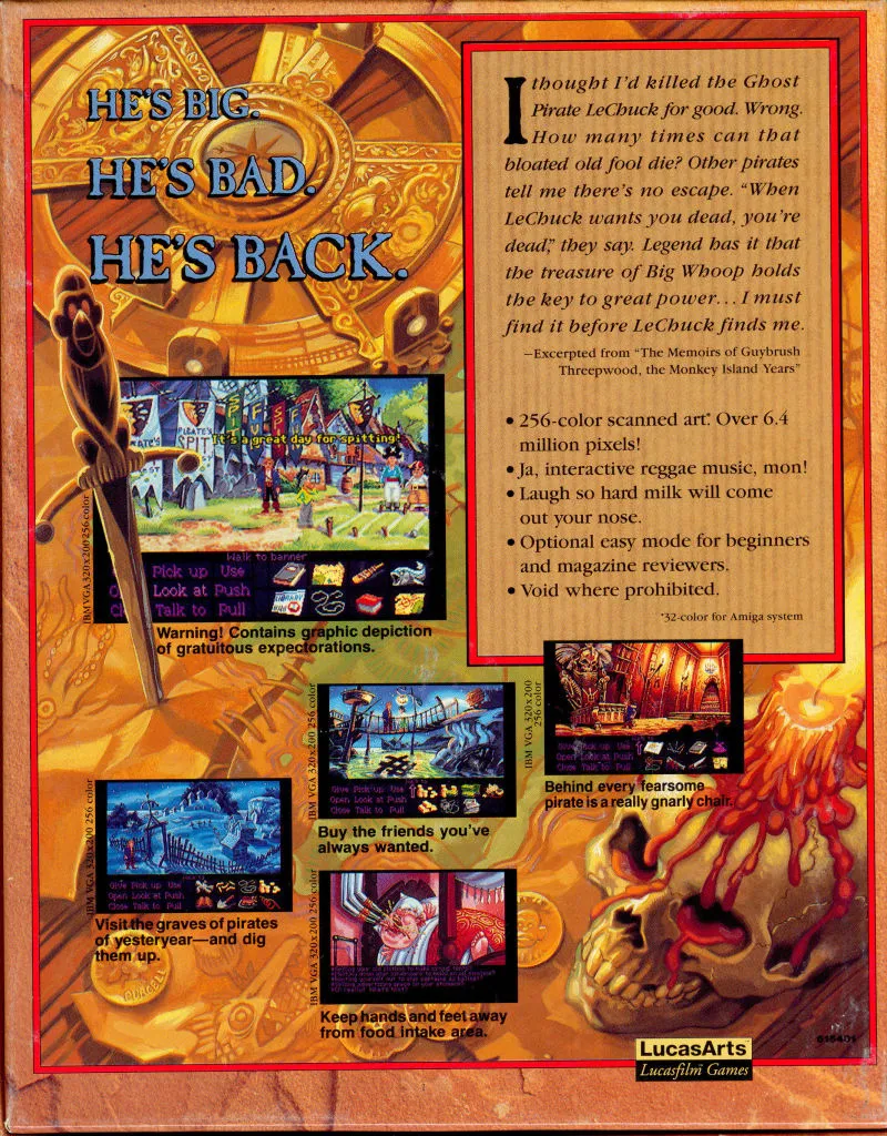 Monkey Island 2: LeChuck's Revenge box back