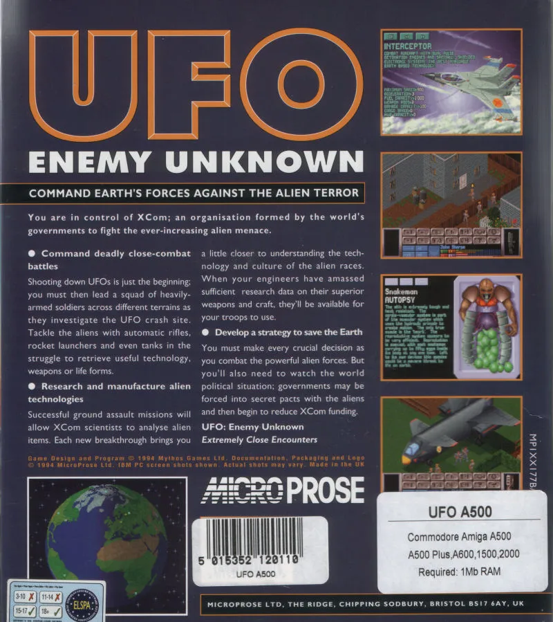 UFO: Enemy Unknown box back