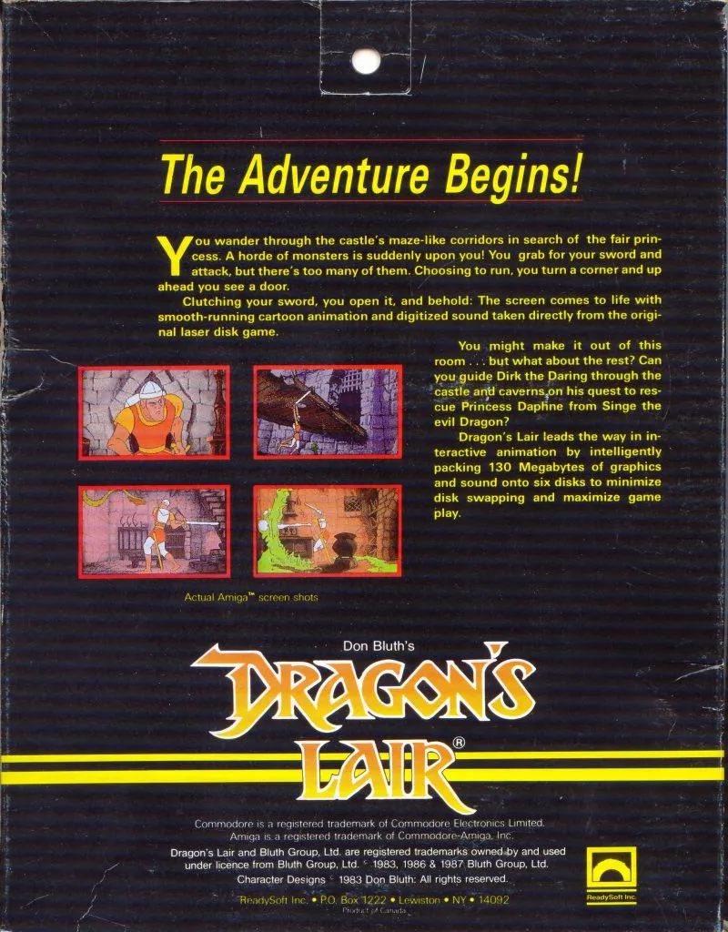 Dragon's Lair box back