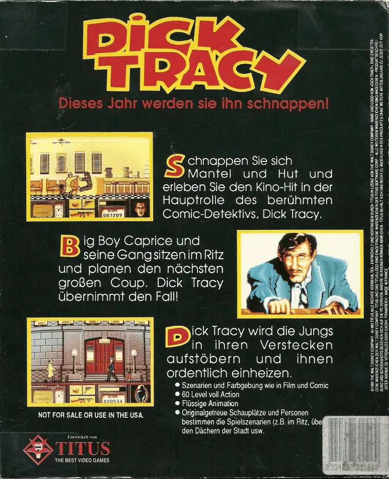 Dick Tracy box back
