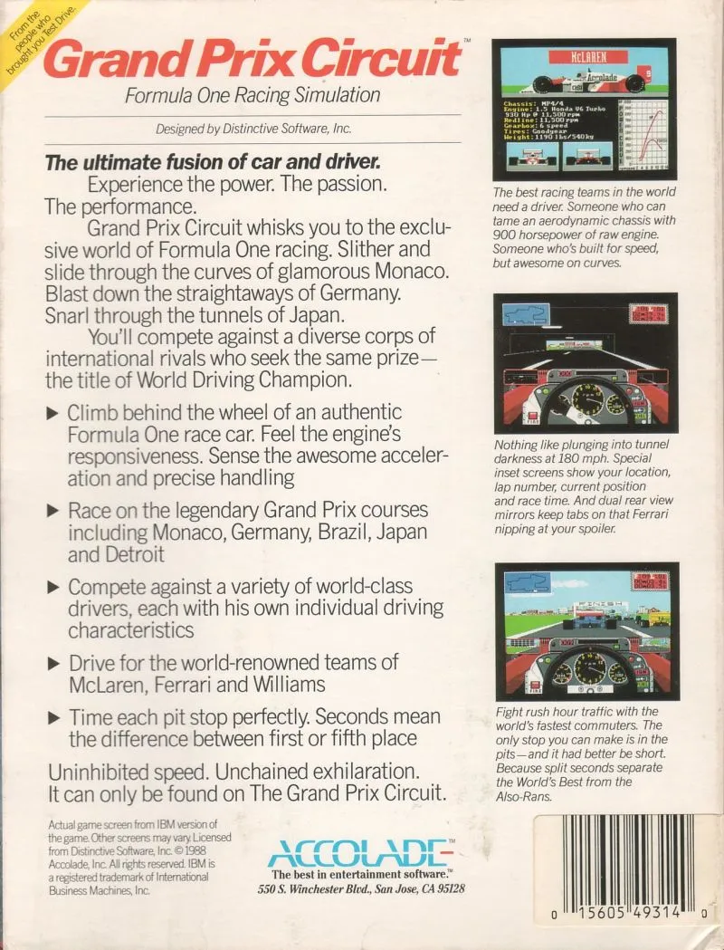 Grand Prix Circuit box back