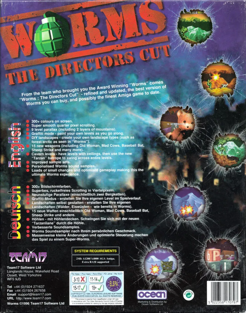 Worms: The Director's Cut box back