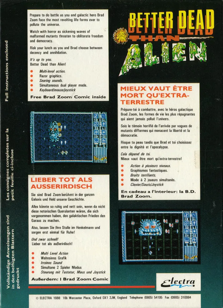 Better Dead Than Alien! box back