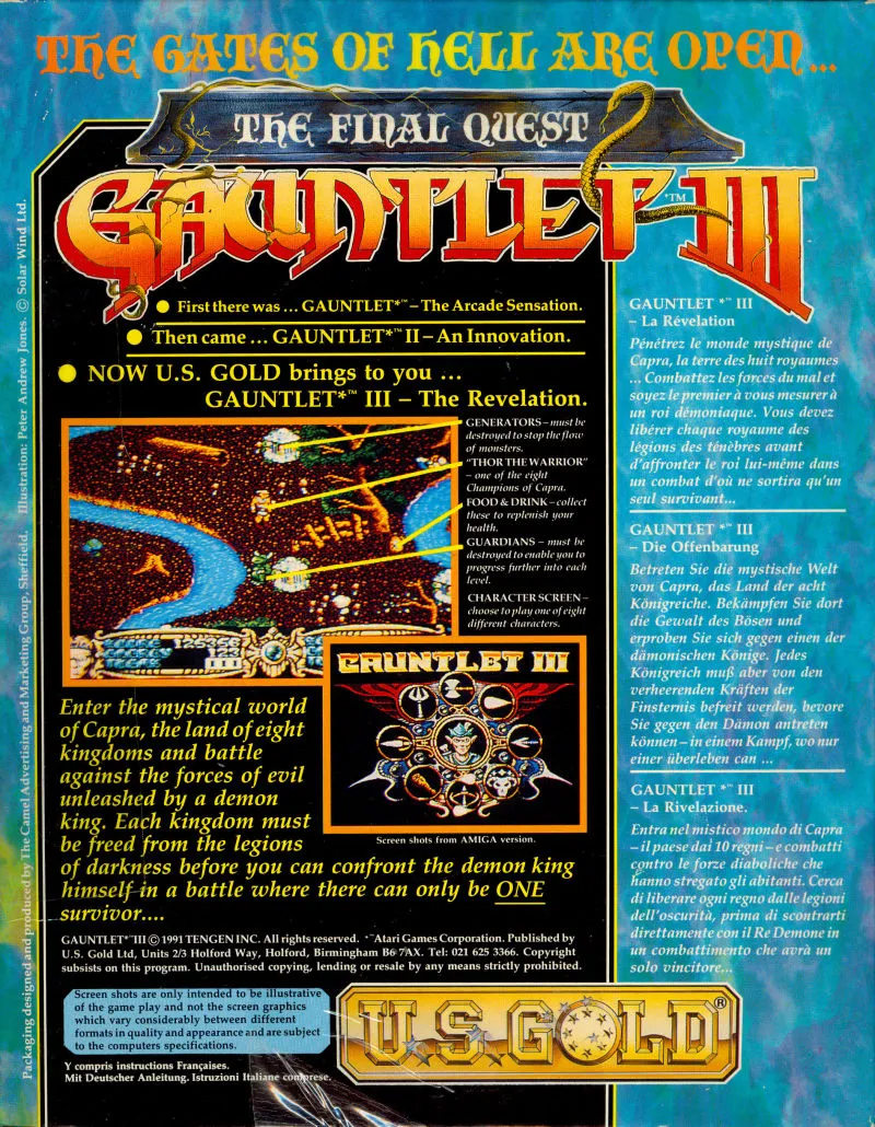 Gauntlet III: The Final Quest box back
