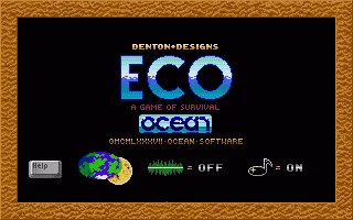 ECO (Europe) (Budget - CU Amiga-64 - November 1989) title screen