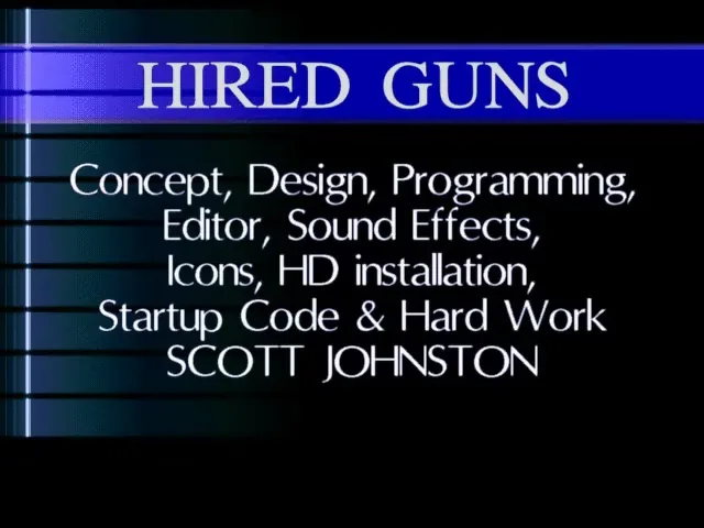 Hired Guns (Europe) (En,Fr,De,Es,It) (v1.08.39.25) (OCS, ECS) title screen