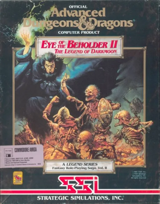 Advanced Dungeons & Dragons - Eye of the Beholder II - The Legend of Darkmoon - A Legend Series Fantasy Role-Playing Saga, Vol.II cover art for Commodore Amiga