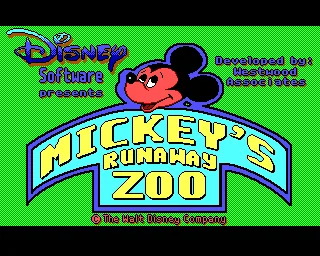 Mickey's Runaway Zoo title screen