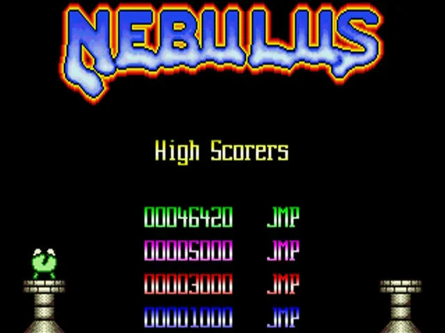 Nebulus (Europe) (Budget - Black Edition) title screen