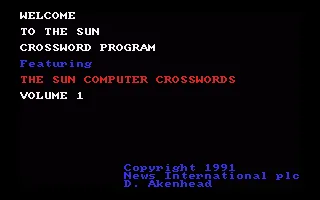 Sun Crosswords, The - Volume 1 & 2 title screen