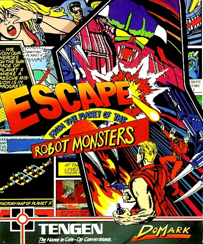 Escape from the Planet of the Robot Monsters (Europe) (Compilation - Tengen Arcade Hits) cover art for Commodore Amiga