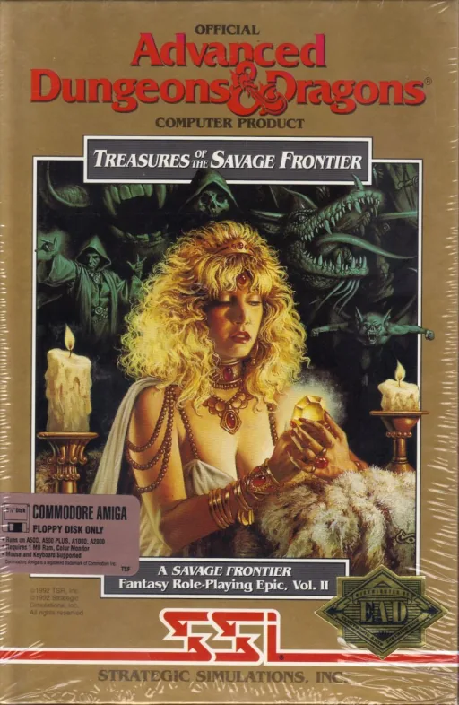 Advanced Dungeons & Dragons - Treasures of the Savage Frontier - A Savage Frontier Fantasy Role-Playing Epic, Vol.II cover art for Commodore Amiga