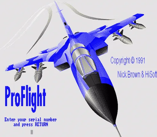 ProFlight title screen