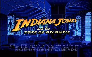 Indiana Jones and the Fate of Atlantis - A Graphic Adventure (Europe) (v1.06 10-12-92) title screen
