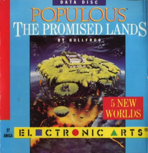 Populous - The Promised Lands (Europe) (Addon) (Budget - The Hit Squad) cover art for Commodore Amiga